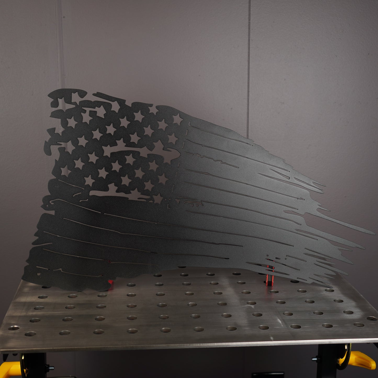 Tattered American Flag Sign